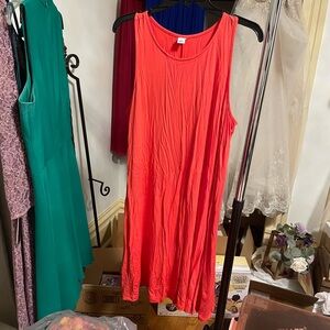 Vibrant Coral Sleeveless Dress